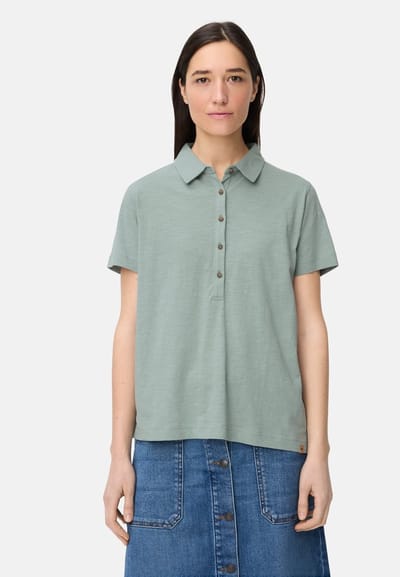 camel active Poloshirt met knoopsluiting - Maat - Jadegroenwomenswear-XXS