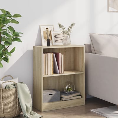 vidaXL - Boekenkast - 60x24x76 - cm - bewerkt - hout - sonoma - eikenkleurig