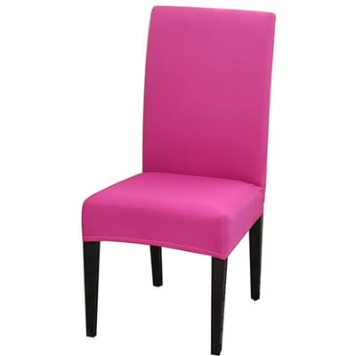 Stoelhoes spandex stretch elastische hoezen effen kleur stoelhoezen voor eetkamer keuken bruiloft banket hotel universal sizes rozerode kleur