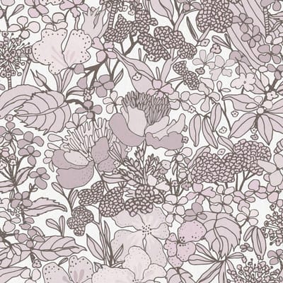 RETRO BLOEMEN BEHANG | Vintage - lichtroze bruin wit - "Architects Paper" A.S. Création Floral Impression