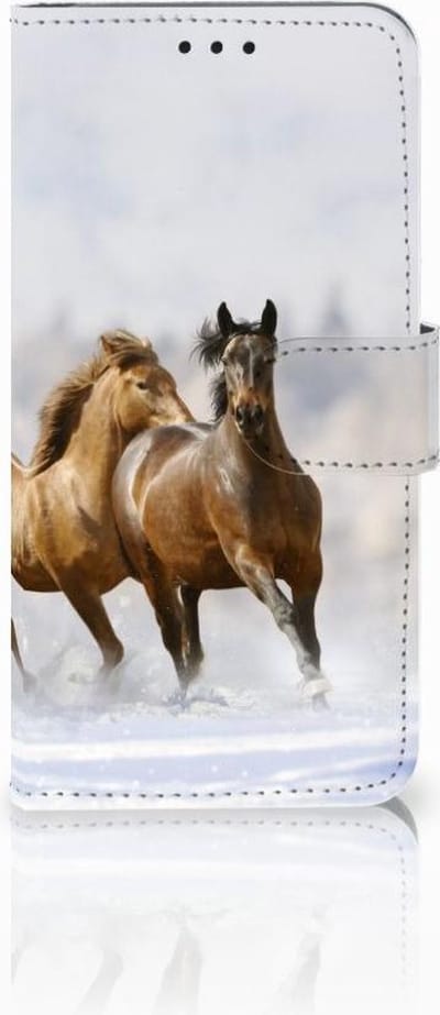 Huawei P30 Lite (2020) Telefoonhoesje met Pasjes Paarden