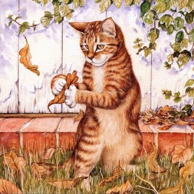 Peinture Diamant 5D DIY Animal Chat Motif Point de Croix Strass Brodé Diamant 30x30CM brown