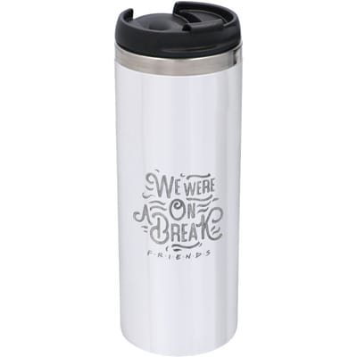 Friends We Were On A Break Vintage Stainless Steel Thermo Travel Mug - Metallic Finish