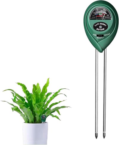 Vochtmeter Bodemtester - Bodemanalysator Plantverzorging - Planten Gezond Houden - 3-in-1 Meting - 5-10 cm Diepte - Donkergroen