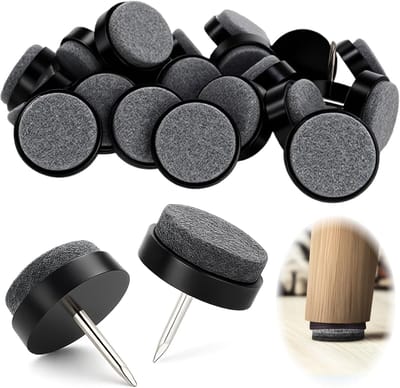 24 stuks viltglijders voor stoelen - ø 22mm stoel viltglijders nagel meubelglijders met 4mm dikte, hoogwaardige meubelglijders voor parket, laminaat, tegels en vinylvloeren, vloerbescherming en
