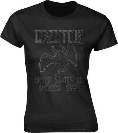 Led Zeppelin Dames Tshirt -XL- USA 1977 Zwart