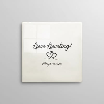 Romantische Tekst Decoratieve Keramische Tegel 15x15 cm – “Lieve Lieveling! Altijd samen” Liefdevolle Wanddecoratie Cadeau