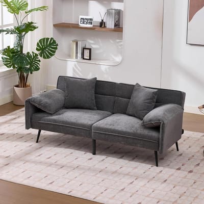 Tweezitsbank - Slaapbank Dagbed - Ontspannen Zitten Liggen - Verstelbare Rugleuning - 167.5 cm Breed - Grijs
