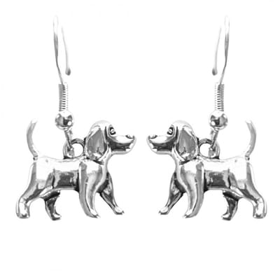 Oorbellen-Hond - zilveren haak - Charme Bijoux