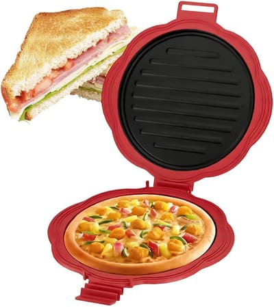 Sandwich Maker - Toastapparaat Grill - Ontbijt Snacks Maken - Dubbelzijdig Verwarmen - 27 cm Breed - Meerkleurig