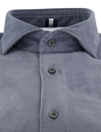Overhemd Profuomo blauw corduroy