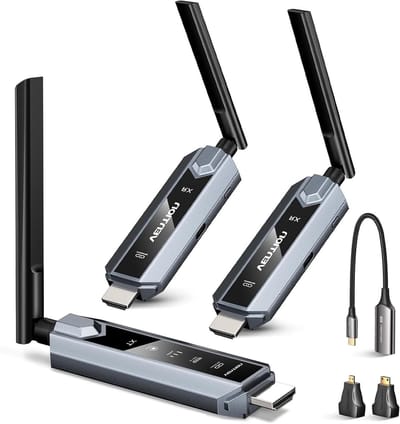 Draadloze HDMI Zender - HDMI Extender Set - Beeld Streamen - Plug and Play - 200 m bereik - Grijs