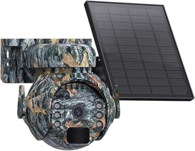 3MP 4G Solar Camera Outdoor Wifi Wildlife Camera Waterproof Infrared Night Vision Motion Activated Easy Installation (C)
