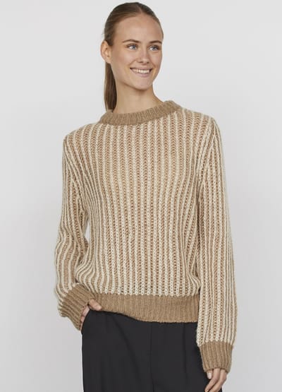 SISTERS POINT Libar-pu - Dames trui - Sand/Cream - Maat S