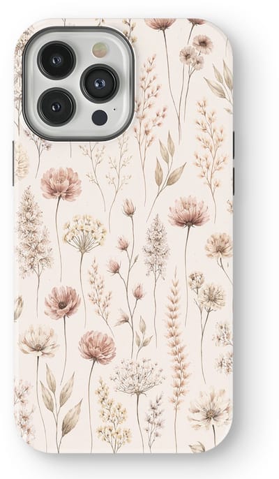 Bloemen Design Hoesje geschikt voor iPhone 13 Pro | Flower Print Tough Case met Mag | Shockproof | Bloemen Motief Backcover geschikt voor iPhone 13 Pro Beige Bloom