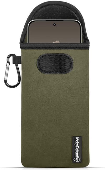 MobyDefend Hoesje - Geschikt voor Xiaomi 15T - Neopreen Pouch Met Karabijnhaak - Insteek - Riemlus - Groen