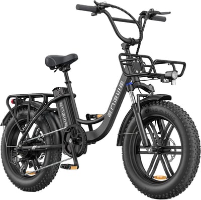 ENGWE L20 Boost Elektrische fiets - Actieradius 120km - Verwijderbare batterij 48V13Ah - Motor 250W - Shimano 7 versnellingen - Mechanische Schijfremmen - 20 Inch Commuter E-Bike - Fatbike - Zwart