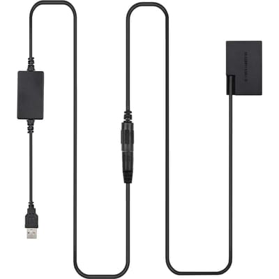 Andoer DR-E18 USB-voedingsset DC-koppeling Dummy-batterij Vervang de LP-E18-batterij door USB DC zwart
