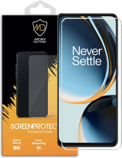 MobyDefend Screenprotector - Geschikt voor OnePlus Nord CE 3 Lite - Case-Friendly Screensaver - Gehard Glas