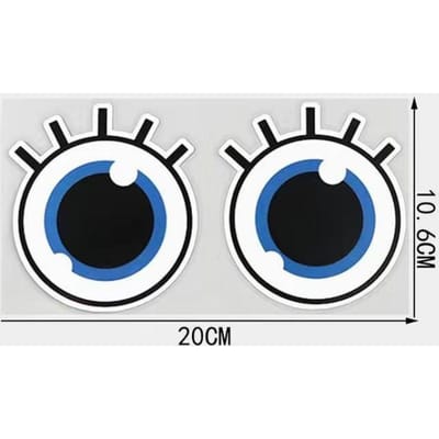 Autosticker Creatieve Cartoon Ronde Ogen Krassen Bedekken Decoratief Waterdicht Batterij Auto Sticker 20×10.6CM black