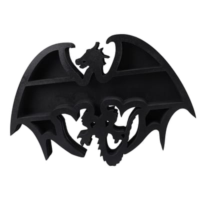 Étagère de présentation en cristal motif dragon, 35,1 cm de long, 23,9 cm de haut, étagère en bois et pierre robuste pour