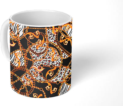 Mok - Koffiemok - Ketting - Goud - Panter - Zebra - Mokken - 350 ML - Beker - Koffiemokken - Theemok