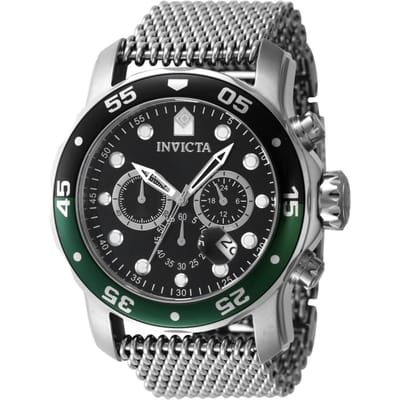 Invicta Pro Diver 47631 Heren Horloge - Quartz Uurwerk - Roestvrij Staal met zwarte Wijzerplaat - 48mm