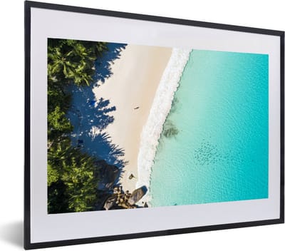Fotolijst incl. Poster - Strand - Palmbomen - Afrika - 60x40 cm - Posterlijst