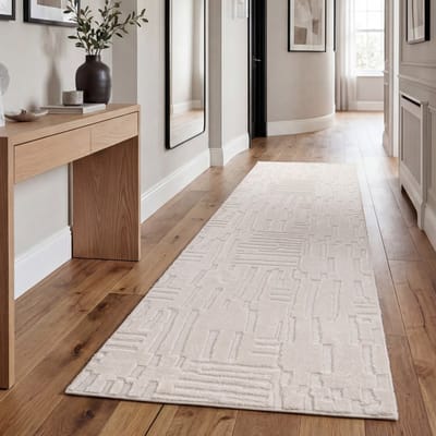 Paco Home Vloerkleed Woonkamer Hoogpolig Scandinavisch Boho Geometrisch Abstract Wasbaar Crème 80x150 cm