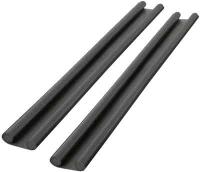 Urban Living Tochtstrip - 2x - tochtwering - zwart - foam - 93 x 9 x 3 cm - deur tochtstopper