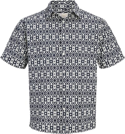 JACK&JONES ORIGINALS - JORCASSIS SEERSUCKER AOP SHIRT SS Heren Overhemd