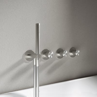 Hotbath Archie AR7171EXT afbouwdeel inbouwthermostaat met staafhanddouche aan houder en 2 stopkranen RVS316