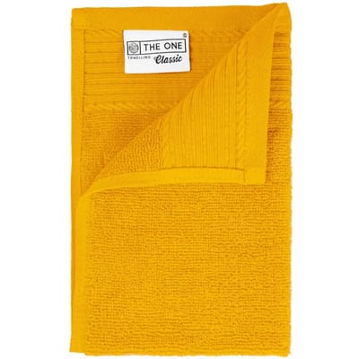 The One Towelling Classic Gastendoek - Kleine handdoek - Hoge vochtopname - 100% Gekamd katoen - 30 x 50 cm- Okergeel