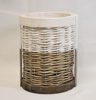 ZoeZo Design - windlicht - kaarshouder - nautisch - strand - glas - hout - rotan - H20 x Ø 15 cm