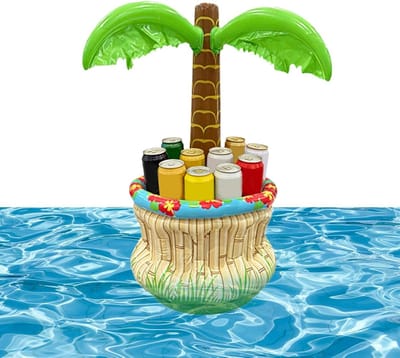 Opblaasbare Koeler - Drijvende IJsemmer - Feestje Drankjes Koelen - Palmboom Thema - 58x38x66 cm - Meerdere Kleuren