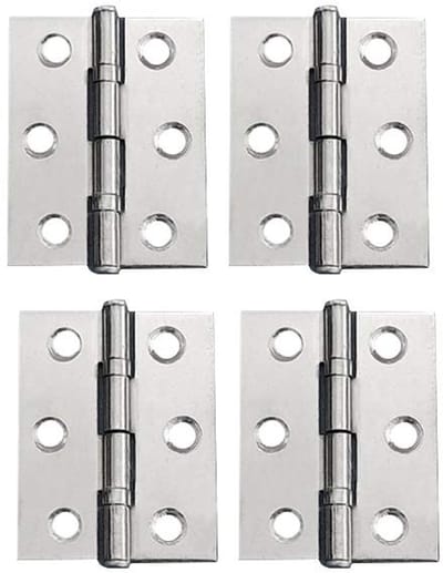 Dailygoods- Opvouwbare Scharnieren Roestvrij Staal - 4 Stuks - Corrosiebestendig - Voor Buitenwerk - Bevestigingsschroeven - Hoogwaardig Ontwerp - Scharnier