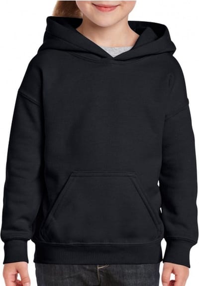 Gildan sweater met capuchon - zwart - voor kinderen - kinderkleding - lange mouwen - Hoodie 176