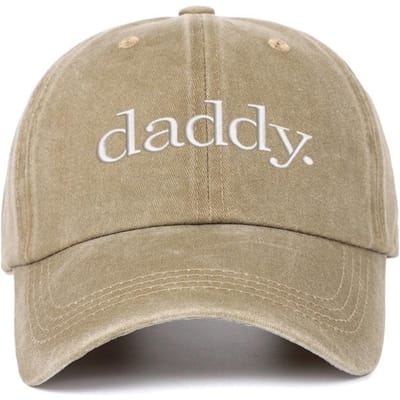 Gewassen Katoen daddy. Borduurpetten Vintage Ademende Baseballpetten Casual Verstelbare Buiten Zonnebrandpetten Cadeau voor Vader kaki