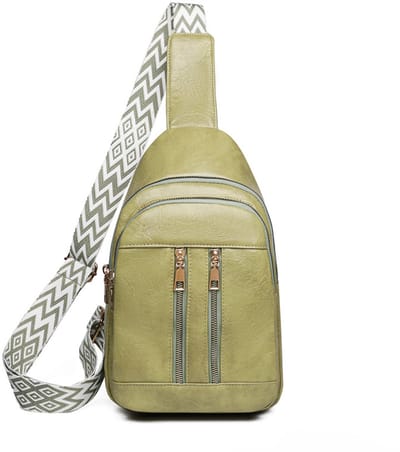 Dames Crossbody Tas - Dames Leren Crossbody Heuptas - Modieuze Borsttas - Vintage Schoudertas - Geschikt voor Reizen en Dagelijks Gebruik - Groen