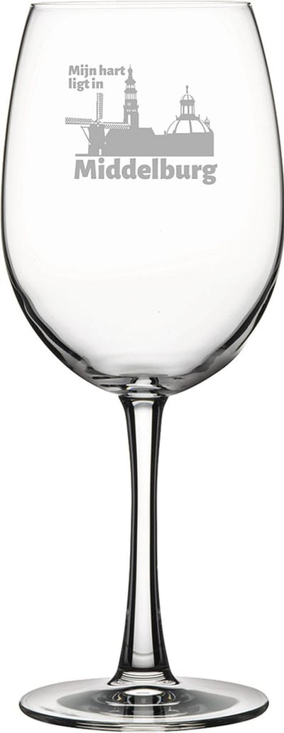 Gegraveerde Rode wijnglas 58cl Middelburg