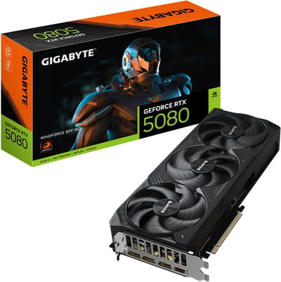 GIGABYTE GeForce RTX 5080 WindForce 3 - 16GB GDDR7 RAM - Grafische kaarten