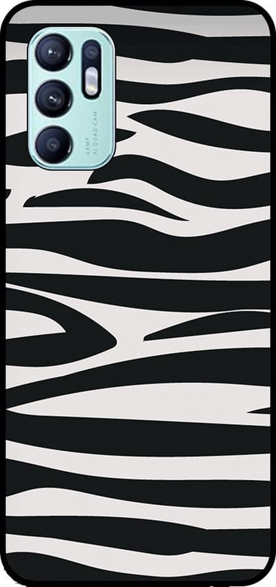 Smartphonica Telefoonhoesje Geschikt voor Oppo Reno6 4G met zebra opdruk - TPU backcover case zebra design - Zwart Wit geschikt voor Oppo Reno6 4G