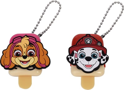 Paw Patrol Kinderen Lipbalsem - Vegan - Set van 2 - Aardbei en Kers Smaak - Inclusief Schattige Hanger