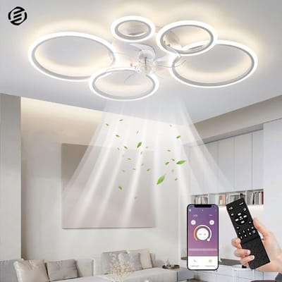 Equivera Plafonniere met Ventilator - Plafondventilator - Plafondventilator Afstandsbediening - Plafondventilator Slaapkamer - Plafond Ventilator met Verlichting - Plafondlamp - Plafonniere - Ideaal voor in uw slaapkamer!