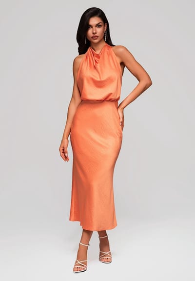 LARICA Jurk - Rits - Jurk Oranje L