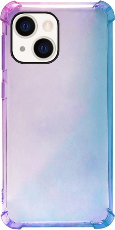 ADEL Siliconen Back Cover Softcase Hoesje Geschikt voor iPhone 14 - Kleurovergang Blauw Paars