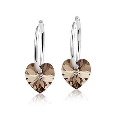 Montebello Oorbellen Claire HZ41 - Swarovski Hart - 925 Zilver Gerhod.- Ø10mm - 20mm