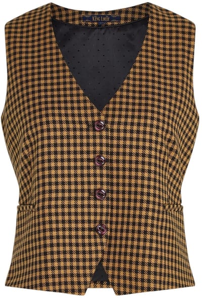 Gilet - Dames - Klassieke Chic - Vichy-ruitje - Getailleerd - Perfect voor elke gelegenheid - Elegante V-hals
