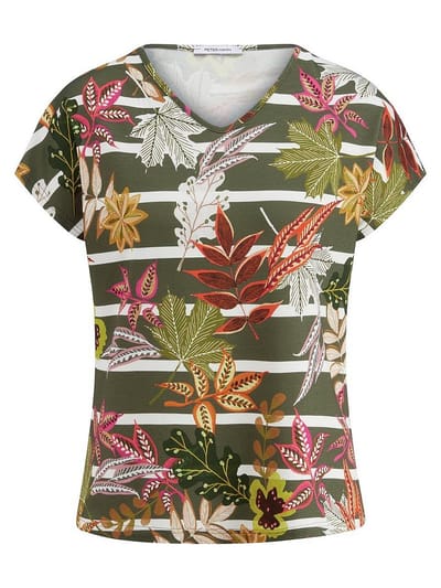 Shirt ronde hals Van Peter Hahn groen