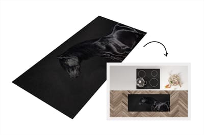 Keukenloper - Loper keuken - Paard - Zwart - Portret - 120x50 cm - Keukenloper vinyl
